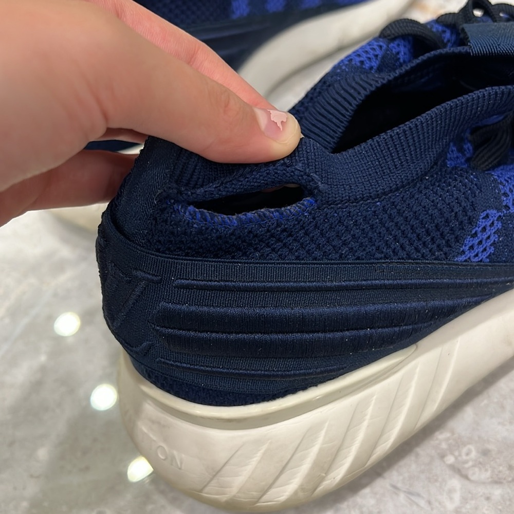 Mens Louis Vuitton Blue Knit Fabric Fastlane Sneakers - Size 9.5 - Picture 6 of 9
